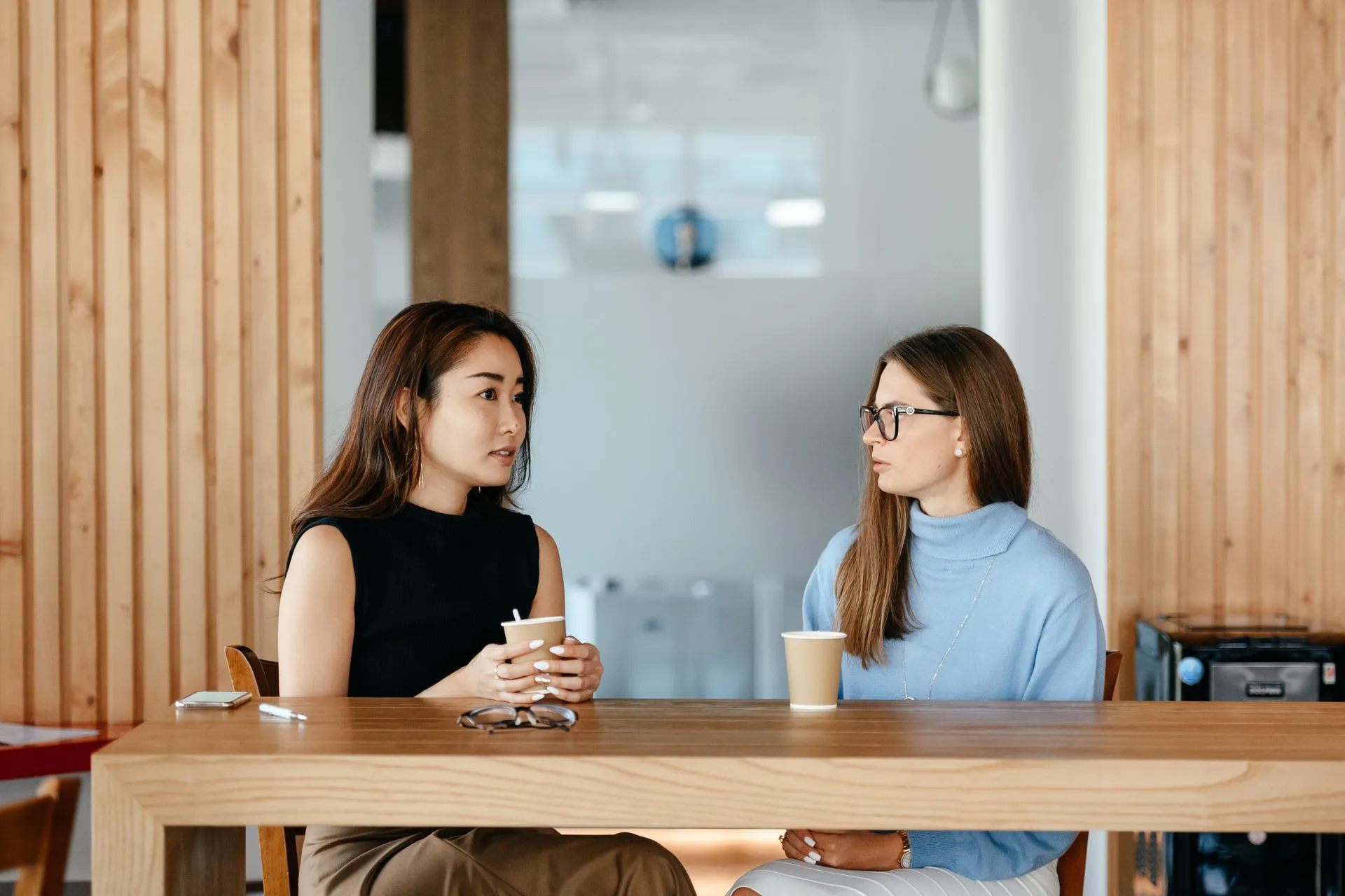 Two women in conversation